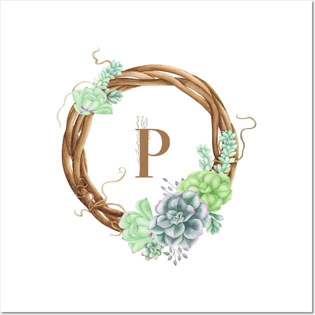 Woodland Monogram P Wall Art by MysticMagpie